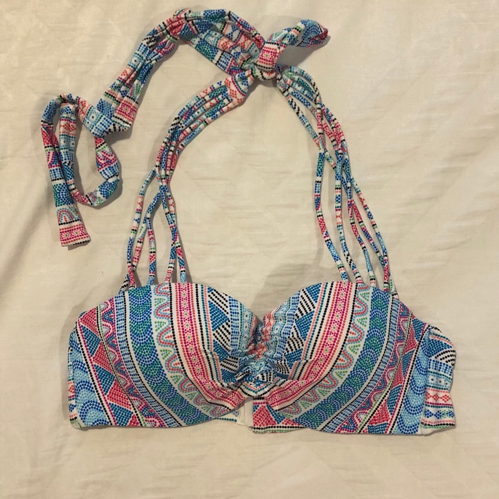 NEVER WORN colorful patterned bikini top